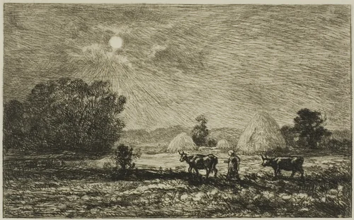 Moonlight at Valmondois by Charles-François Daubigny, print, 1877