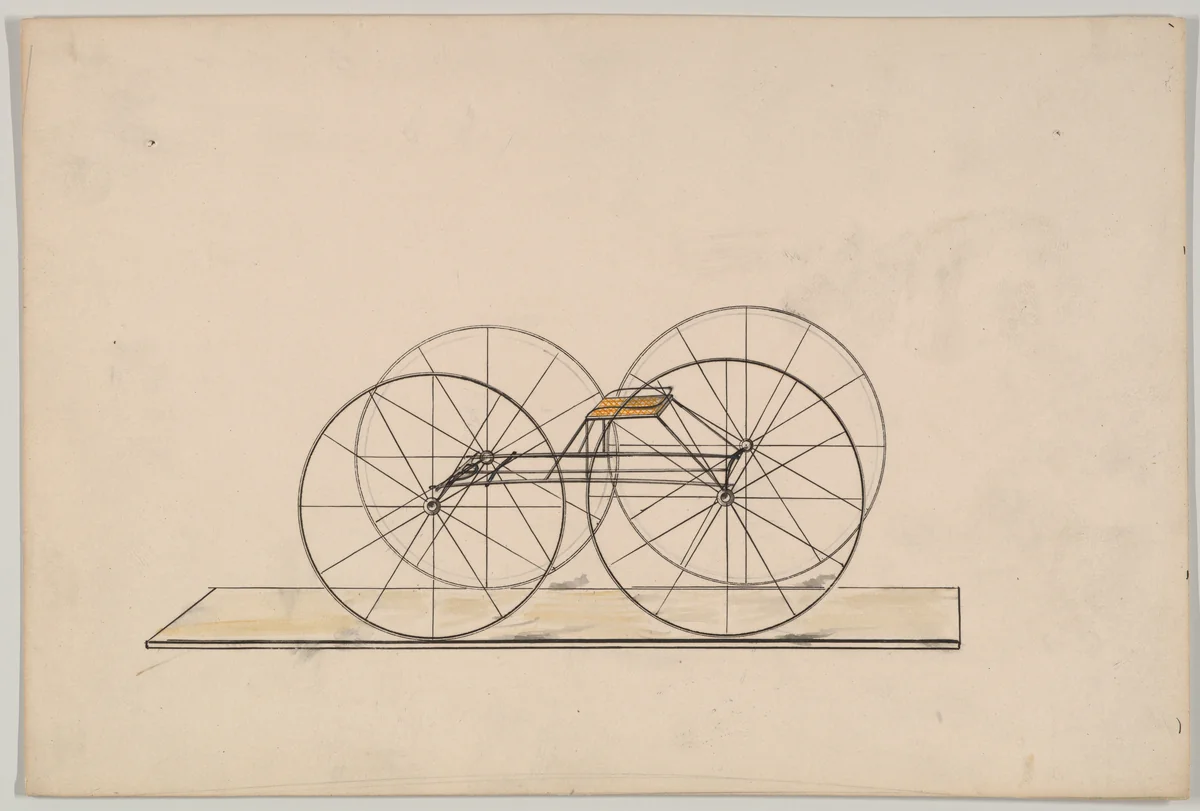 Design for Skeleton Road Wagon by Brewster & Co., drawing, 1850-1870