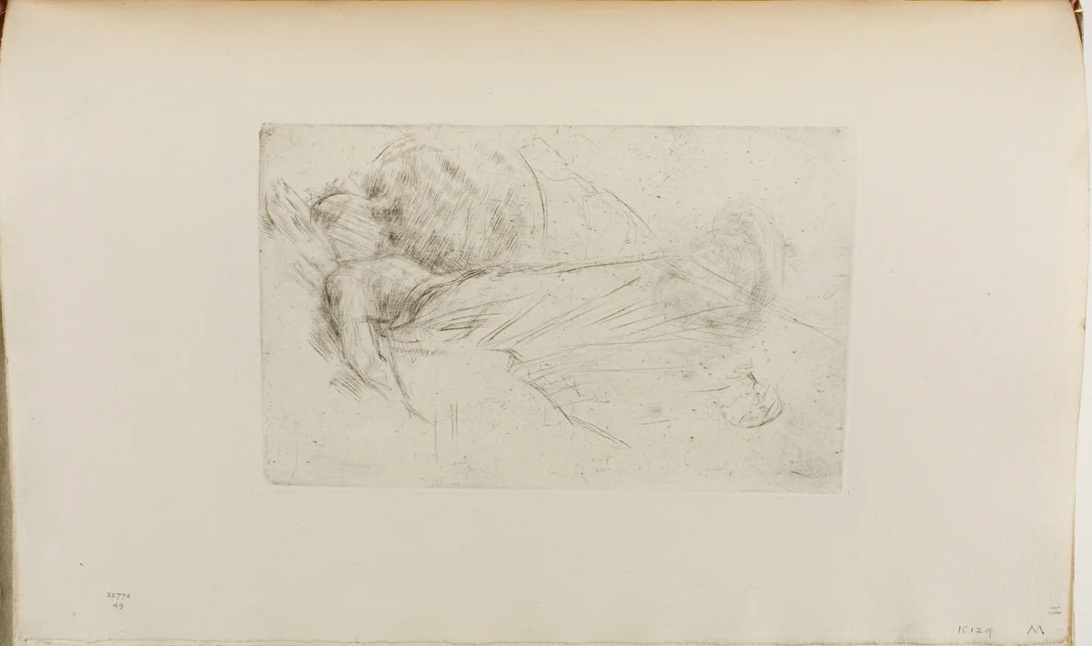 Girl Lying Down by James McNeill Whistler, print, 1875-1876