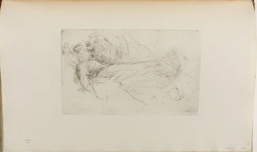 Girl Lying Down by James McNeill Whistler, print, 1875-1876