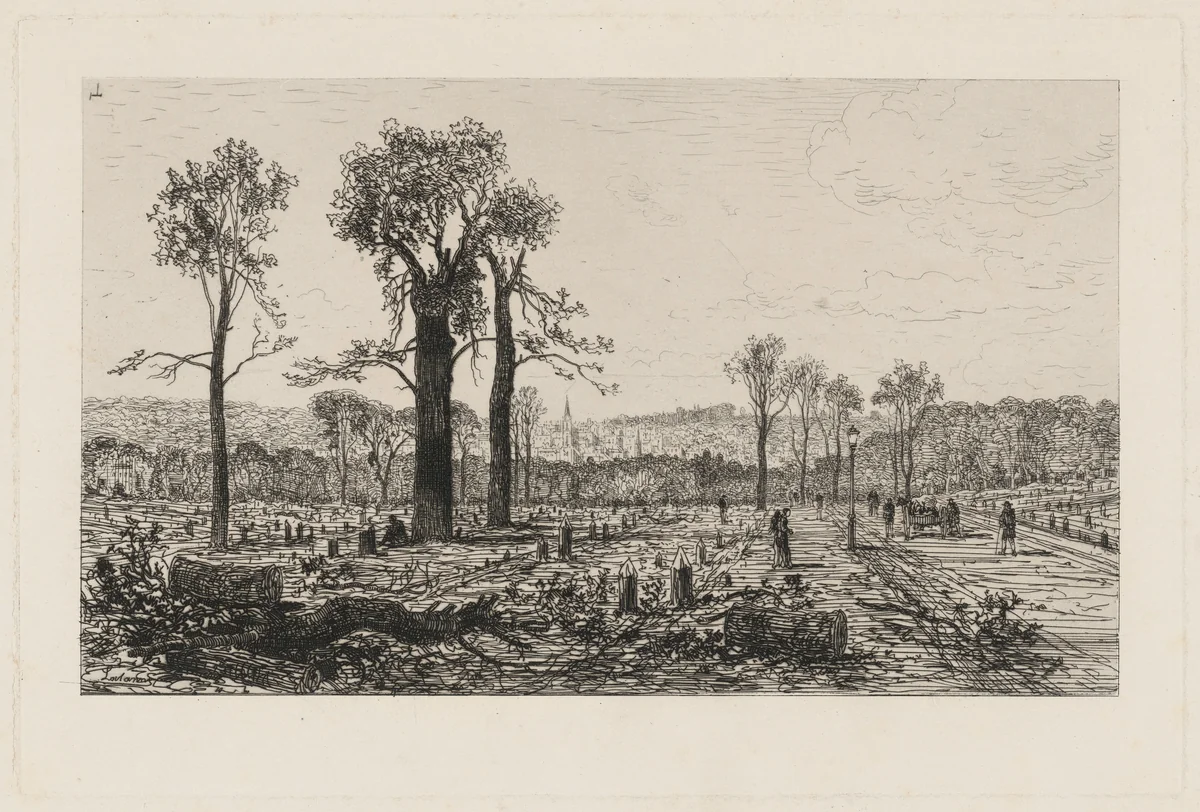 Avenue de Boulogne by Maxime Lalanne, print, 1871
