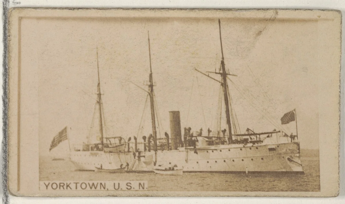 Yorktown, U.S.N., from the Famous Ships series (N50) for Virginia Brights Cigarettes by Allen & Ginter, photograph, 1895