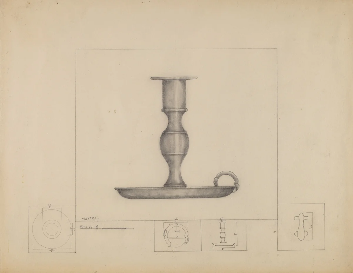 Candlestick by Henry Meyers, index of american design, 1936
