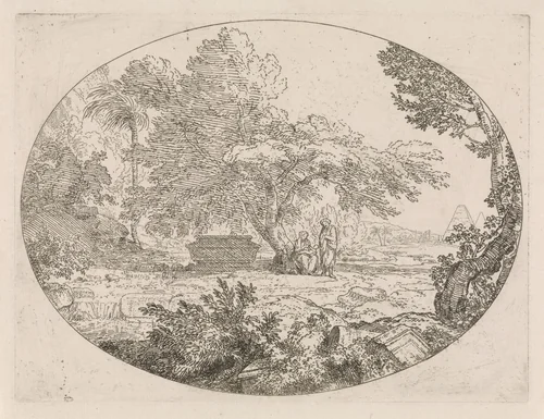 Rest on the Flight into Egypt by Abraham Genoels, print, 1650-1723