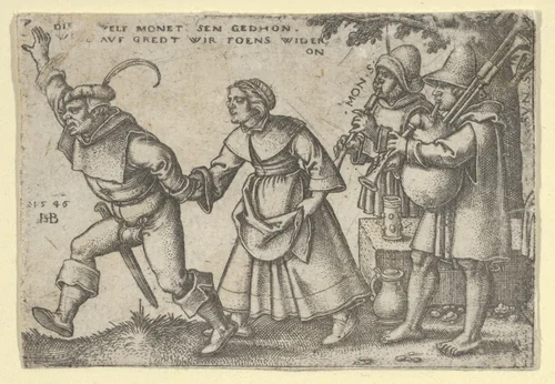The Year's End from "The Peasants' Feast" or "The Twelve Months" by Sebald Beham, print, 1546