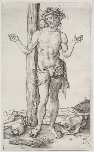 The Man of Sorrows Standing, with Hands Raised by Albrecht Dürer, print, 1495-1505