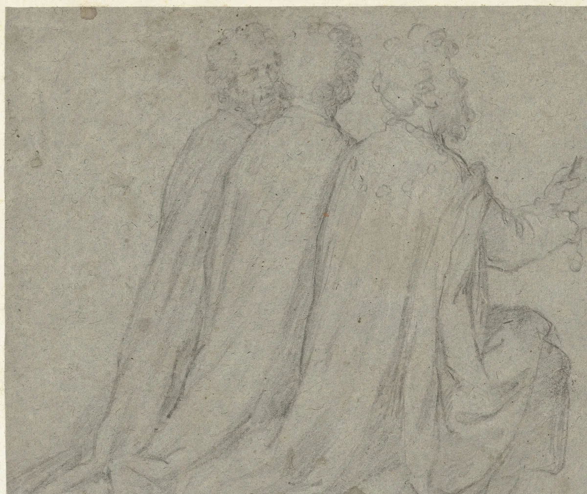 Drie hoogwaardigheidsbekleders by Girolamo Sicciolante, drawing, 1521-1580
