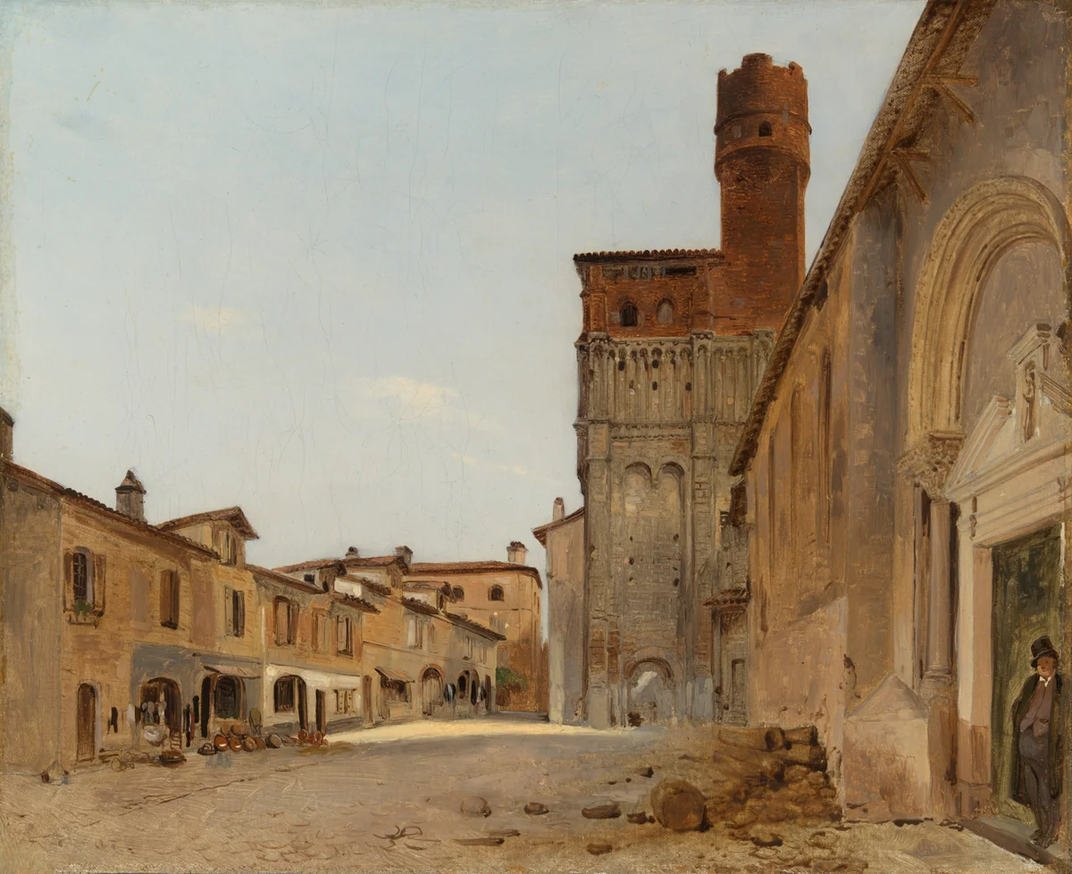 Saint Salvi Church, Albi by Pierre Poirot, painting, 1830-1840