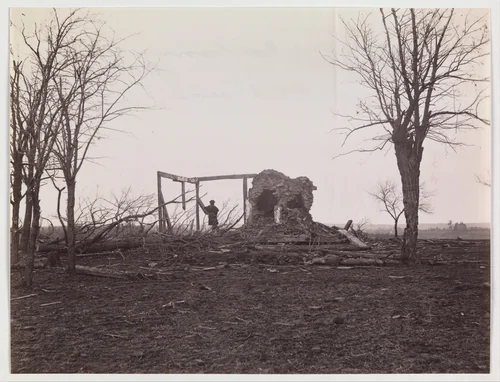 Ruins of Mrs. Henry's House, Battlefield of Bull Run by George N. Barnard, photograph, 1862