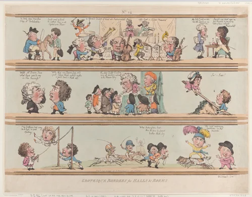 Grotesque Borders for Rooms & Halls, Plate 14 by Thomas Rowlandson, print, 1799