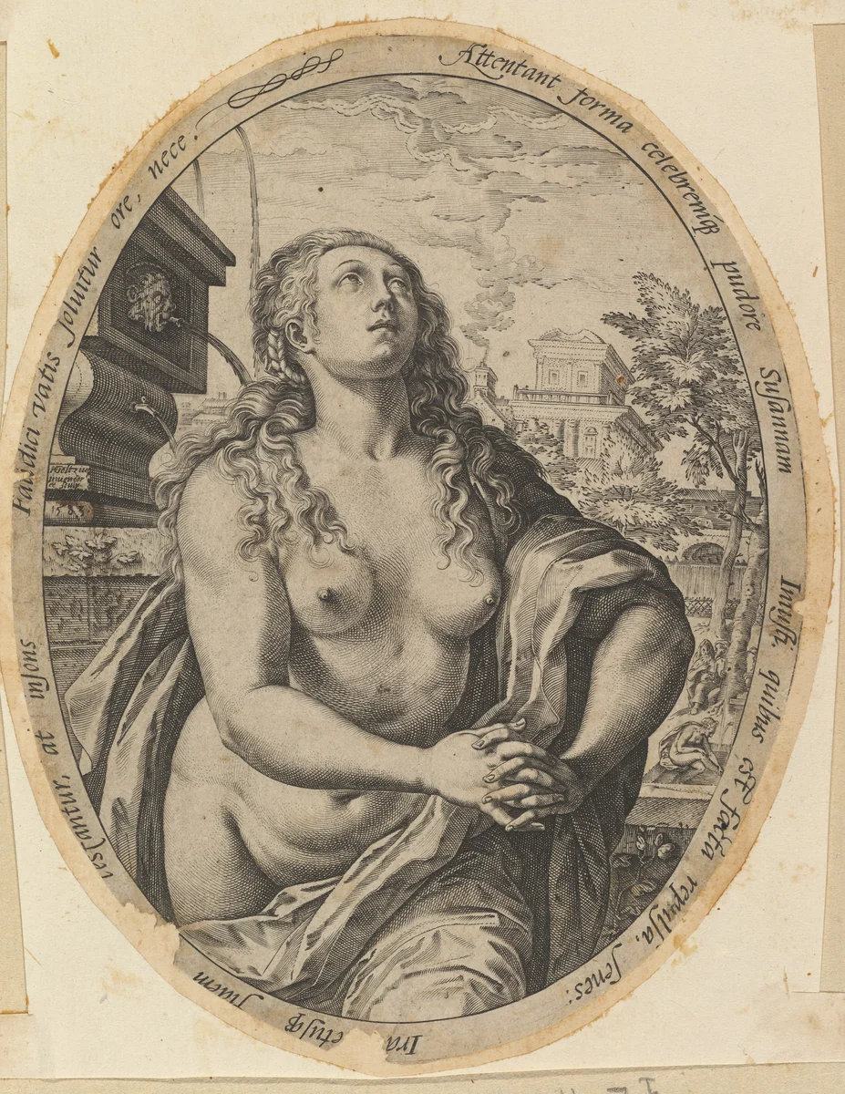 Susanna by Hendrick Goltzius, print, 1583