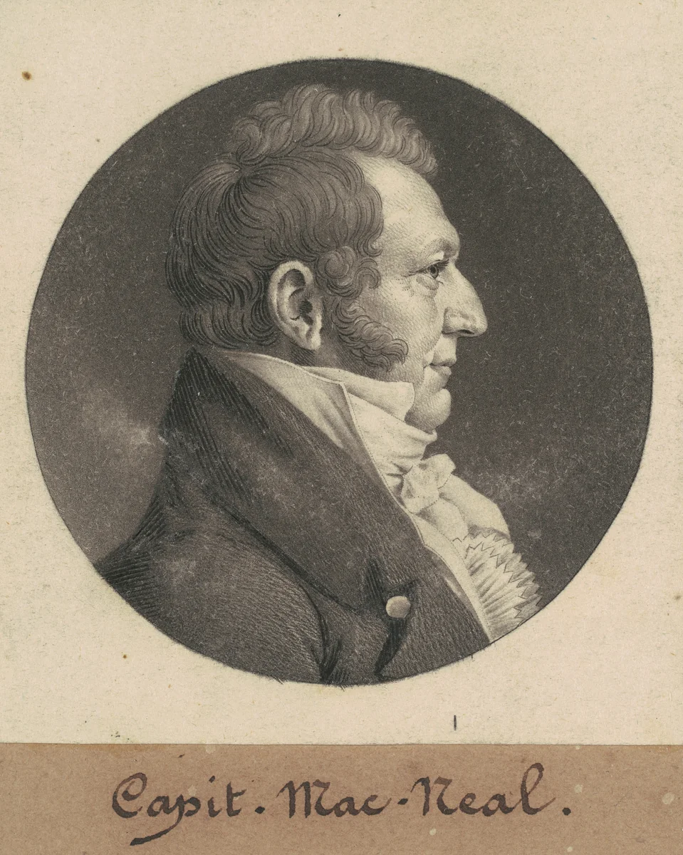 Neil McNeill by Charles B. J. Févret de Saint-Mémin, print, 1809