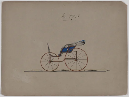 Design for Pony Phaeton, no. 3711 by Brewster & Co., drawing, 1881