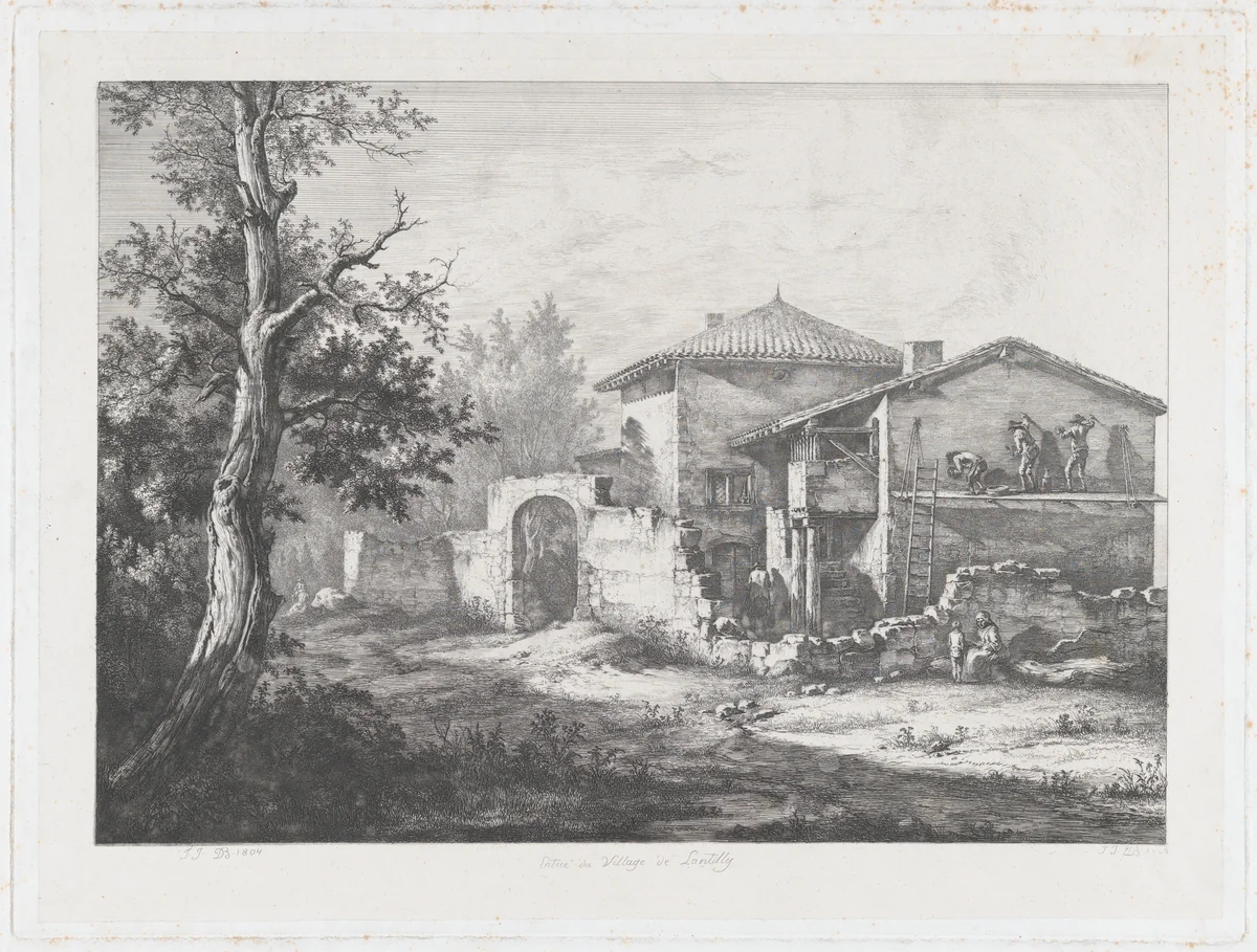 Entrance to the Village of Lentilly by Jean Jacques de Boissieu, print, 1804