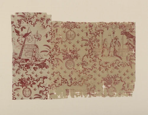 Le Bastille Demolité (Fall of the Bastille) (Furnishing Fabric) by England, textile, 1780-1800