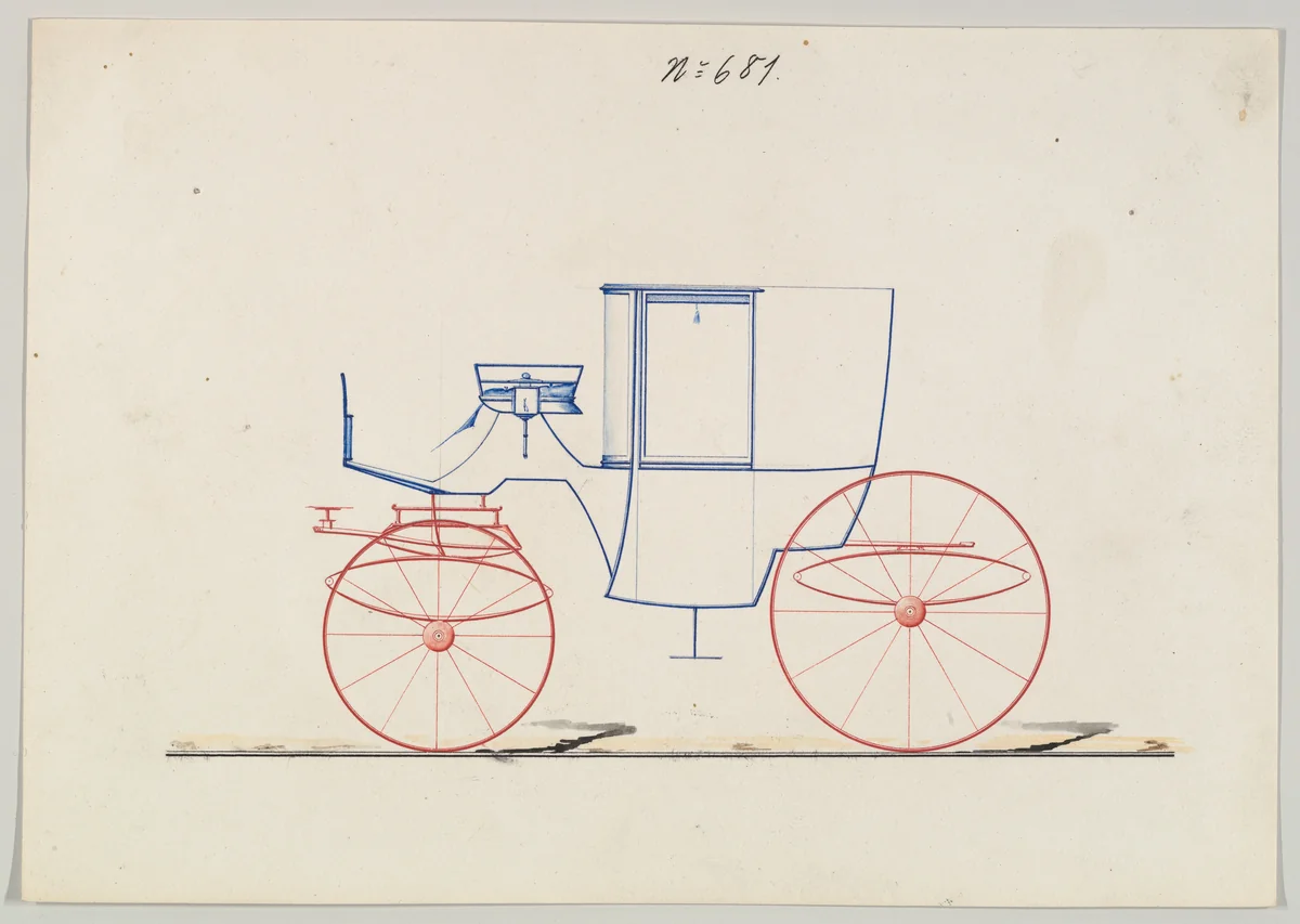 Coupé # 681 by Brewster & Co., drawing, 1850-1870