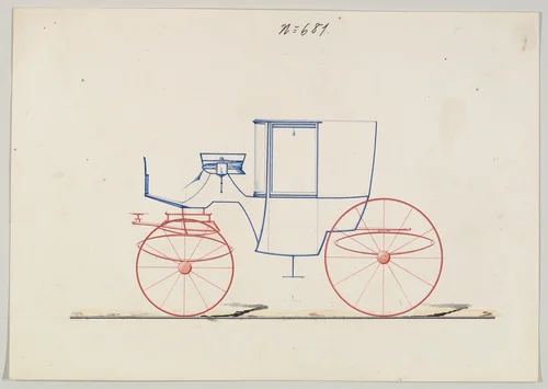 Coupé # 681 by Brewster & Co., drawing, 1850-1870