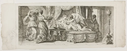 Cupid and Psyche by Pierre Lelu, print, 1793