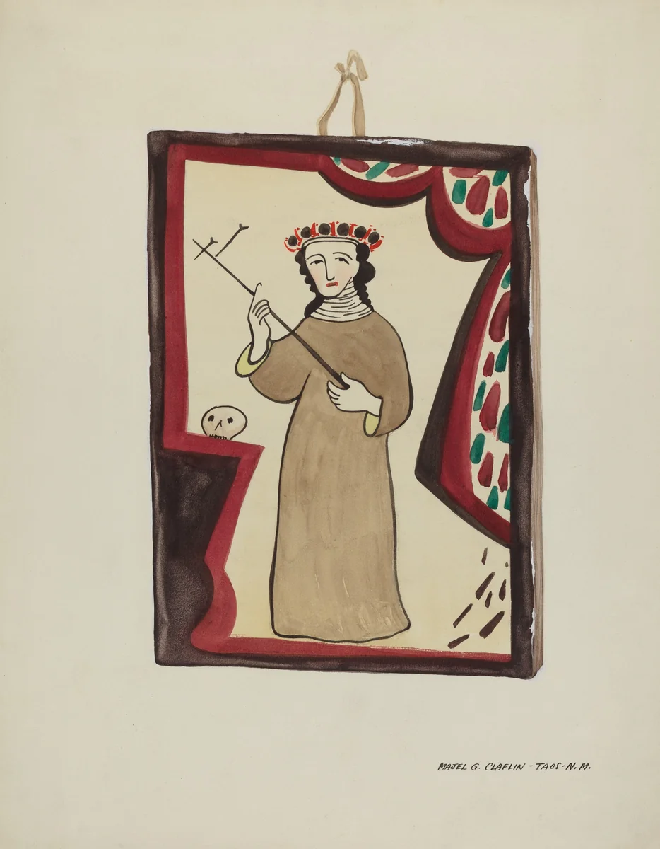 Retablo-Santa Rita by Majel G. Claflin, index of american design, 1937