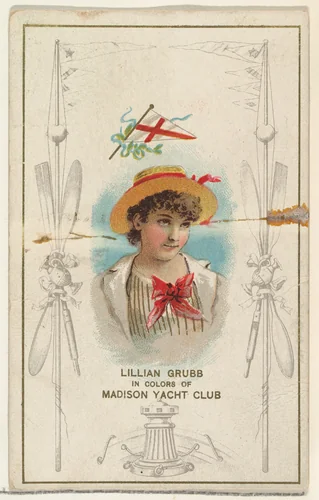 Lillian Grubb in Colors of Madison Yacht Club, from the Yacht Colors of the World series (N140) issued by Duke Sons & Co. to promote Honest Long Cut Tobacco by W. Duke, Sons & Co., print, 1890