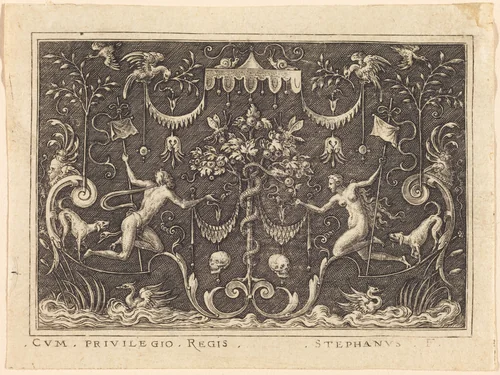 The Fall of Man by Etienne Delaune, print, 1519-1583