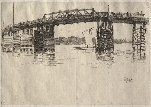 Old Battersea Bridge by James McNeill Whistler, print, 1879