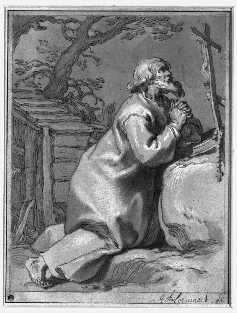 Heilige Paulus Phermenses by Abraham Bloemaert, drawing, 1574-1651