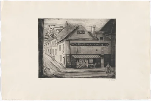 Café au Rendez-vous, Quincy-Ségy (Seine-et-Marne, France) by Emil Ganso, print, 1929