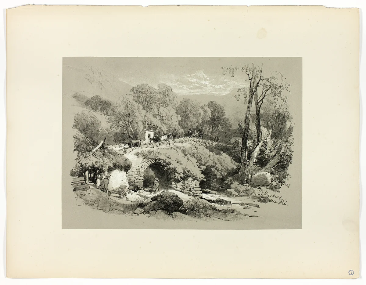 South Brent, Devon, from Picturesque Selections by James Duffield Harding, print, 1860