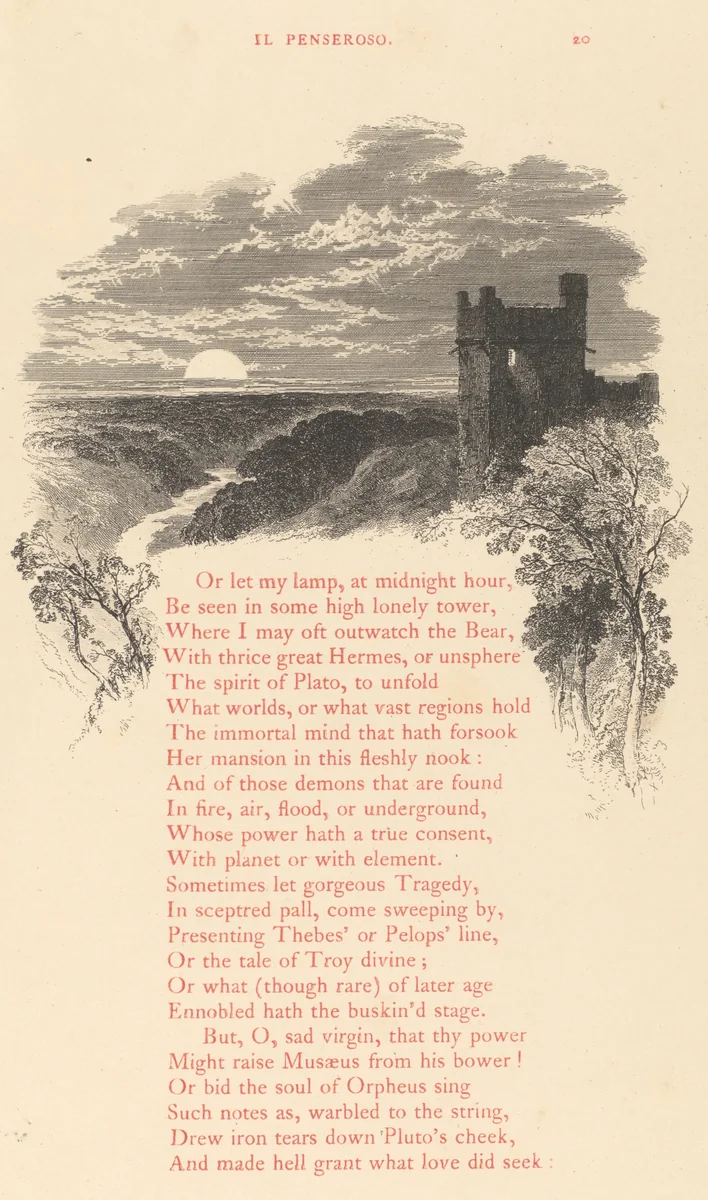 Milton's L'Allegro and Il Penseroso by John Milton, book, 1855