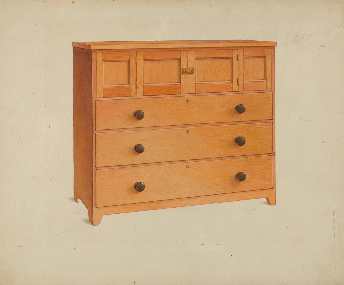 Shaker Chest of Drawers by John W. Kelleher, index of american design, 1937