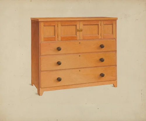 Shaker Chest of Drawers by John W. Kelleher, index of american design, 1937