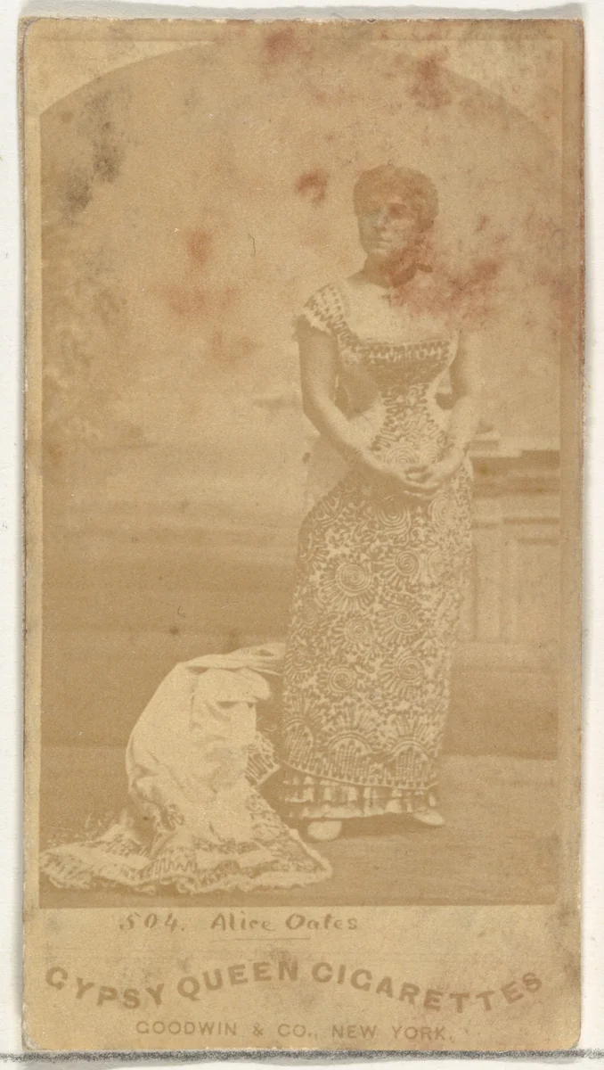 Alice Oates, from the Actors and Actresses series (N171) for Gypsy Queen Cigarettes by Goodwin & Company, photograph, 1886-1890