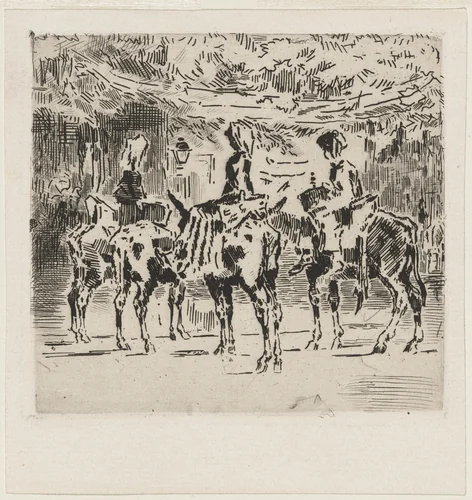 Les Petits Anes de Luchon by Félix-Hilaire Buhot, print, 1847-1898