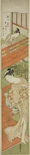 Attracting her attention by Isoda Koryusai, print, 1766-1776