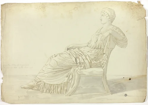 Ancient Statue of Agrippina by John Downman, drawing, 1775