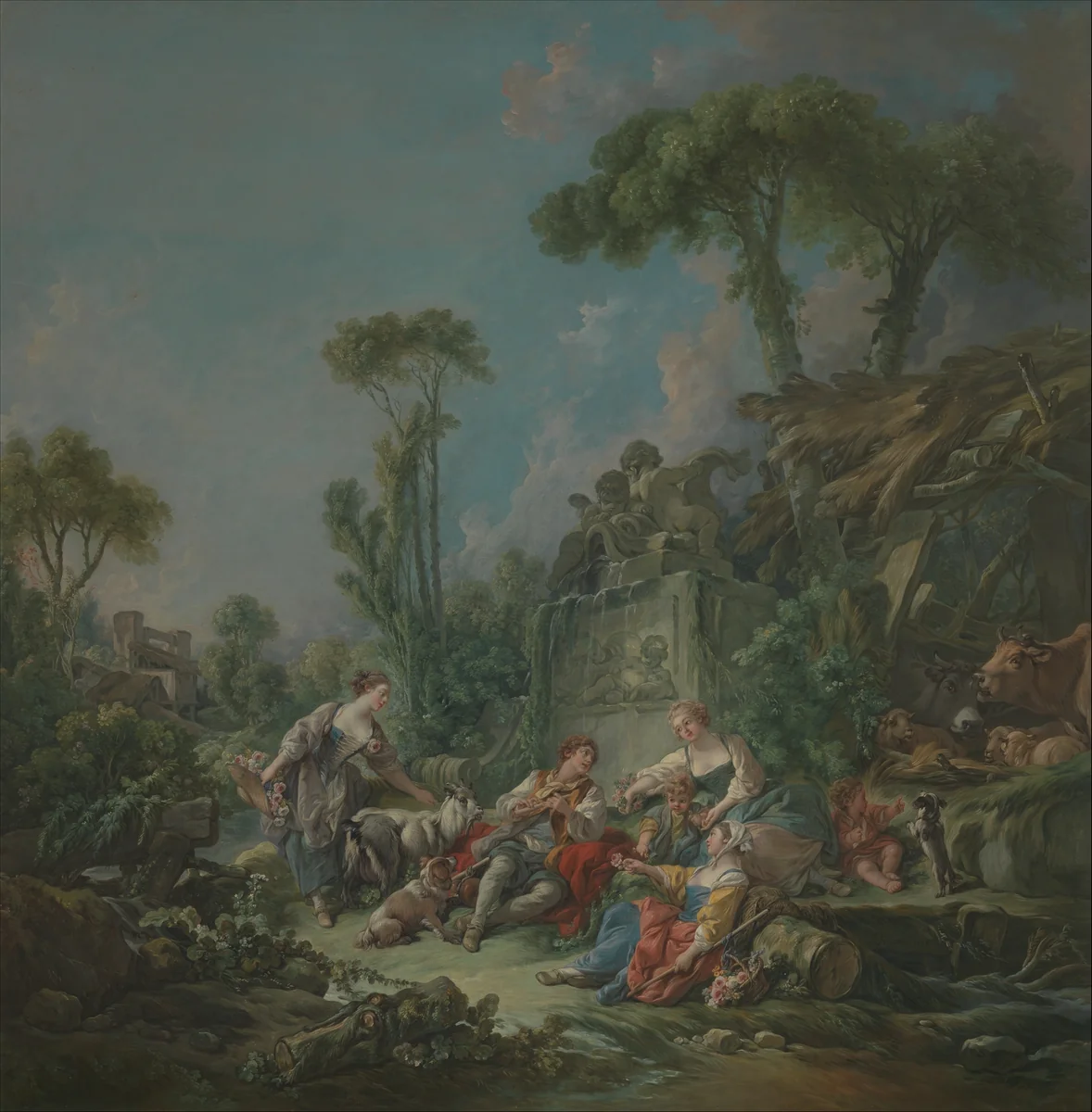 Shepherd's Idyll by François Boucher, painting, 1768
