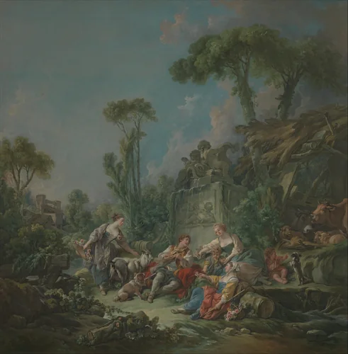Shepherd's Idyll by François Boucher, painting, 1768