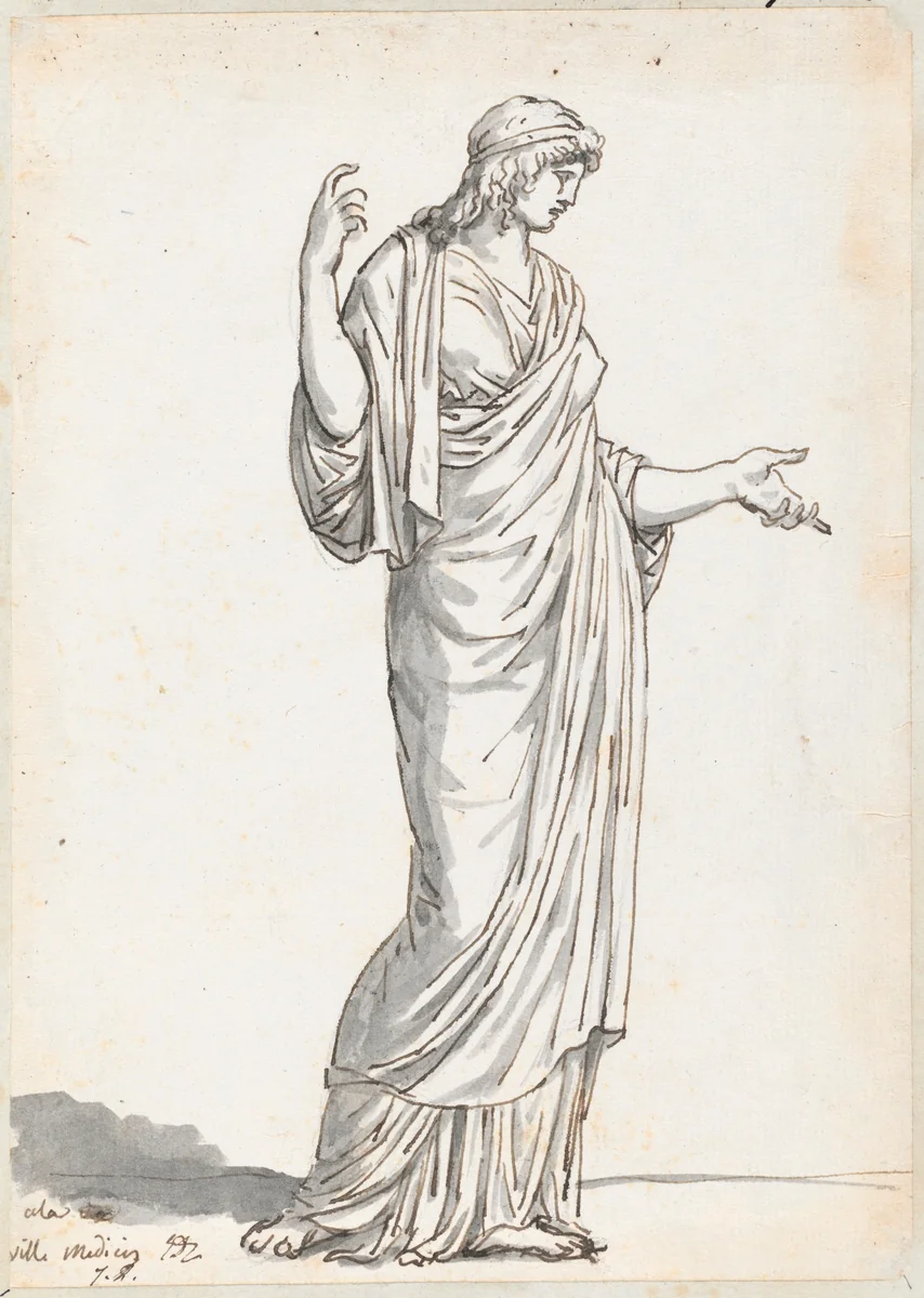 Woman from the Villa Medici by Jacques-Louis David, drawing, 1775-1780