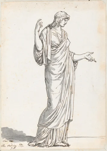 Woman from the Villa Medici by Jacques-Louis David, drawing, 1775-1780