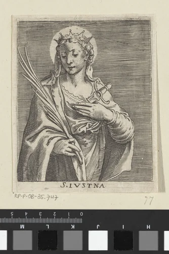 Heilige Justina van Padua by Agostino Carracci, print, 1581