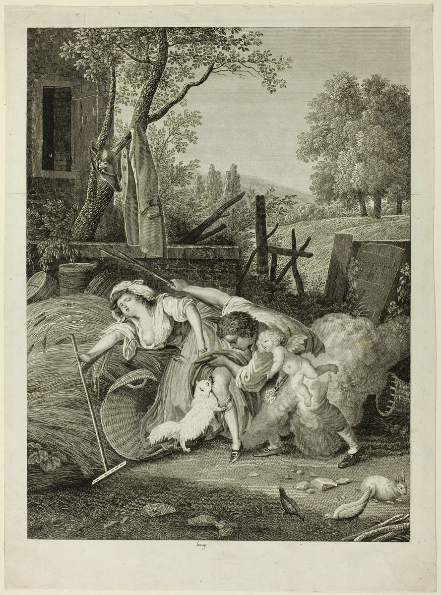 Farmyard Scene by Jean Nicolas Lerouge, print, 1796-1846