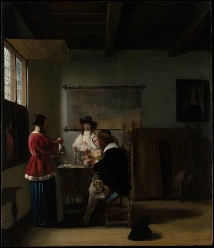 The Visit by Pieter de Hooch, painting, 1652-1662