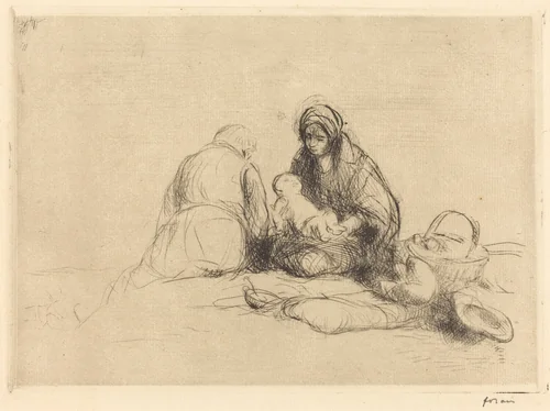 Le repos en Egypte (The Rest in Egypt) by Jean-Louis Forain, print, 1909