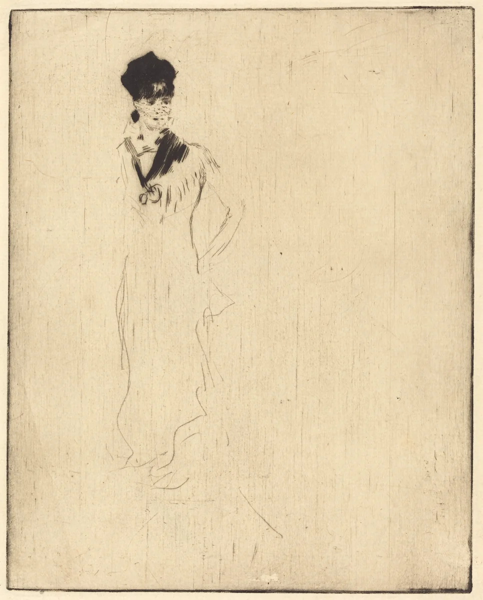 Sketch of a Young Lady in Violet (Esquisse de jeune femme a la violette) by Norbert Goeneutte, print, 1854-1894