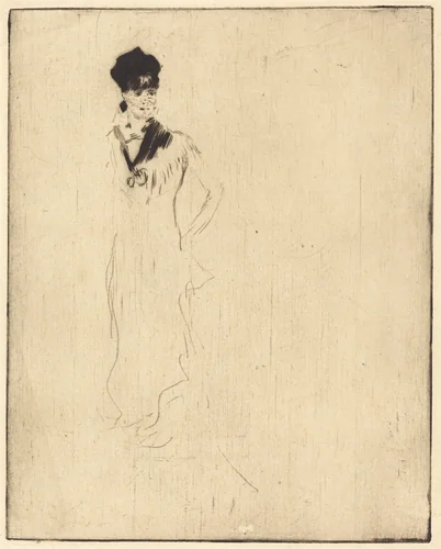 Sketch of a Young Lady in Violet (Esquisse de jeune femme a la violette) by Norbert Goeneutte, print, 1854-1894