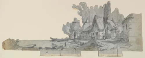 Design for a Stage Set by Eugène Cicéri, drawing, 1830-1890