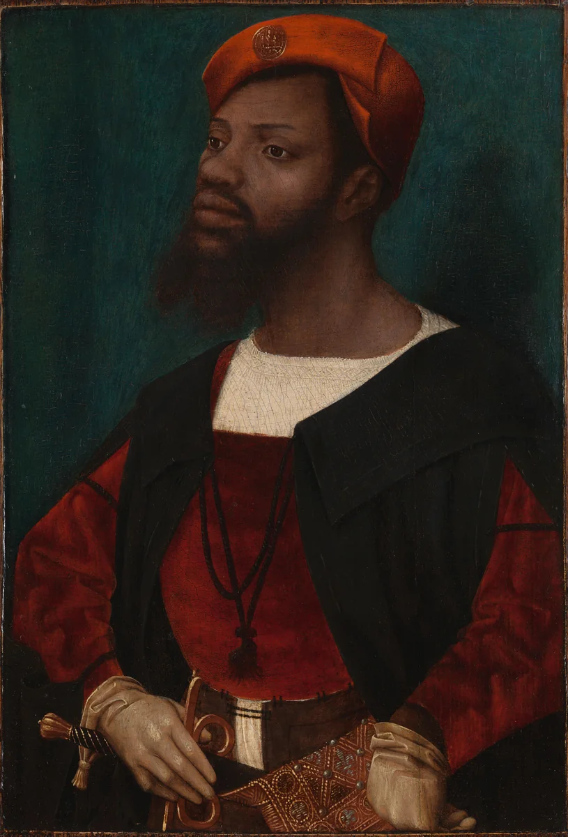 Portrait of an African Man (Christophle le More?) by Jan Jansz Mostaert, painting, 1525-1530