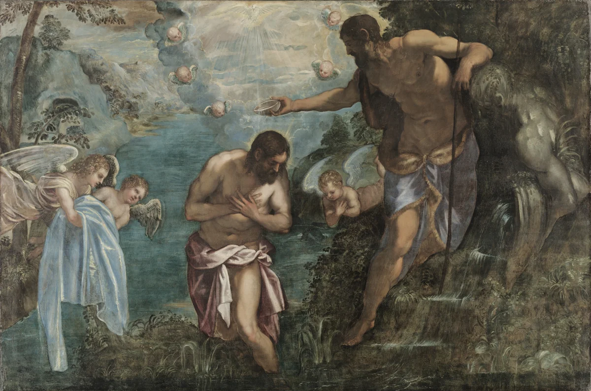 Baptism of Christ by Jacopo Tintoretto, painting, 1580-1589