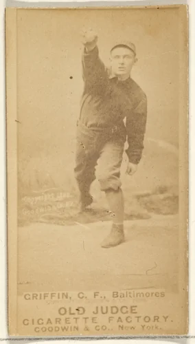 Griffin, Center Field, Baltimore Orioles, from the Old Judge series (N172) for Old Judge Cigarettes by Goodwin & Company, photograph, 1887-1890